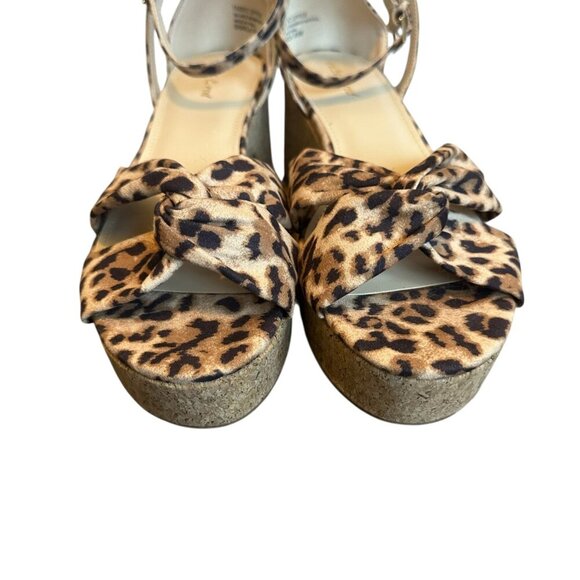 Violet & Red Sharla Leopard Print Platform Heels Sandals Cork Ankle Strap 9.5 - Picture 3 of 12
